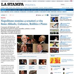 Napolitano nomina 4 senatori a vita Sono Abbado, Cattaneo, Rubbia e Piano - Cyberfox