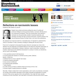 Toxic Bosses Reflections on narcissistic bosses