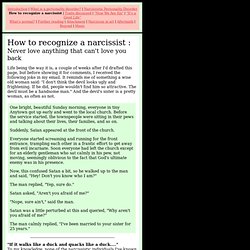 How to recognize a narcissist