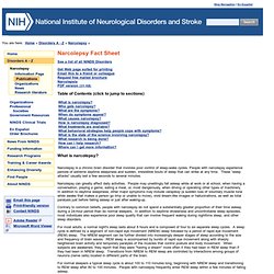 Narcolepsy Fact Sheet