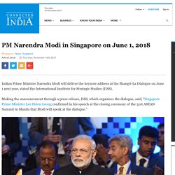 PM Narendra Modi in Singapore on June 1, 2018