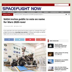 NASA invites public to vote on name for Mars 2020 rover