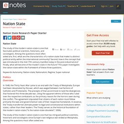 Nation State Research Paper Starter