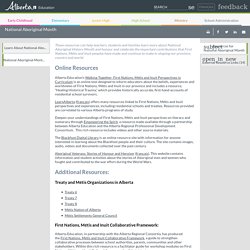 National Aboriginal Month Resources, Alberta Education