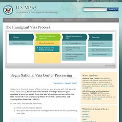 Immigrant Visa Processing at the NVC