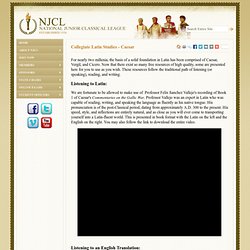 National Junior Classical League - Collegiate Latin Studies - Caesar