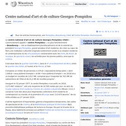 Centre national d'art et de culture Georges-Pompidou - Wikipédia
