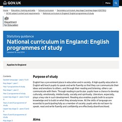 National curriculum in England: English programmes of study