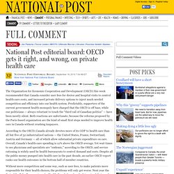 National Post editorial board: OECD gets it right, and wrong, on private health care