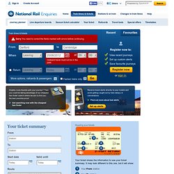 National Rail Enquiries - Journey Planner - Trains Times and Fares