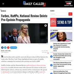 Forbes, HuffPo, National Review Delete Pro-Epstein Propaganda