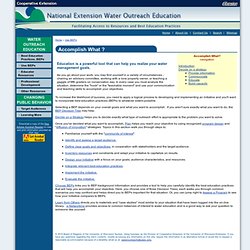 National Extension Water Quality Outreach Education
