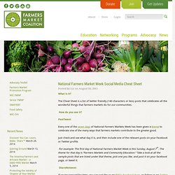 Farmers Market Coalition » Blog Archive » National Farmers Market Week Social Media Cheat Sheet