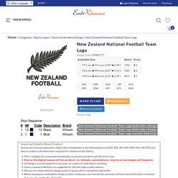 New Zealand National Football Team Logo Embroidery Design