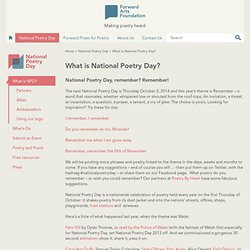 What is National Poetry Day?