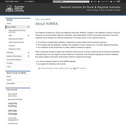 About NIRRA - National Institute for Rural and Regional Australia - ANU
