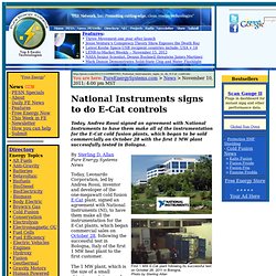 National Instruments signs to do E-Cat controls