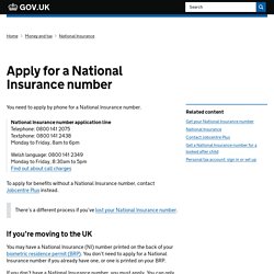 Get a National Insurance number