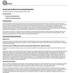 NLCD Visual and Auditory Processing Disorders,1999