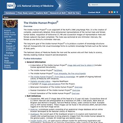 The National Library of Medicine's Visible Human Project