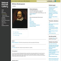 NPG 1; William Shakespeare
