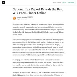 National Tax Report Reveals the Best W-2 Form Finder Online
