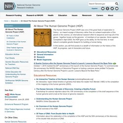 All About The Human Genome Project (HGP) - National Human Genome Research Institute (NHGRI)