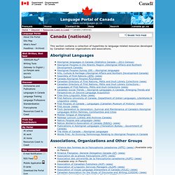 Canada (national) - Resources Coast to Coast - Discover - Language Portal of Canada
