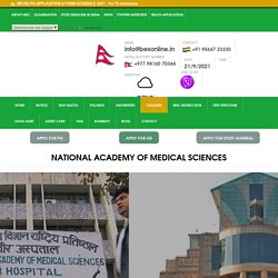 National Academy of Medical Sciences- Common Entrance Examination, Nepal - commonentranceexamnepal.com