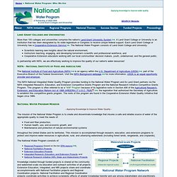 National Water Program: Who We Are