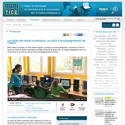 L'Agence nationale des Usages des TICE - Le cahier de textes numérique, un outil d’accompagnement de l’élève