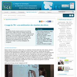 L'Agence nationale des Usages des TICE - L’usage du TBI : une amélioration des résultats des élèves