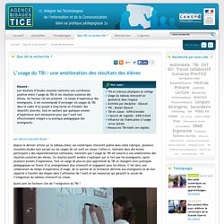 L'Agence nationale des Usages des TICE - L’usage du TBI : une amélioration des résultats des élèves