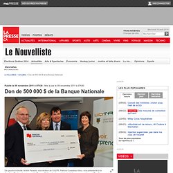 Don de 500 000 $ de la Banque Nationale