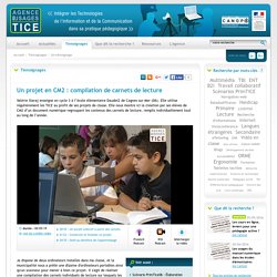 L'Agence nationale des Usages des TICE - Un projet en CM2 : compilation de carnets de lecture