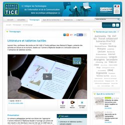 L'Agence nationale des Usages des TICE - Littérature et tablettes tactiles