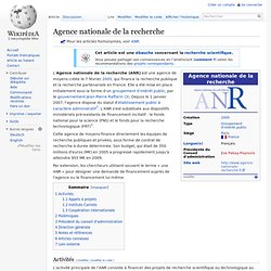 Agence nationale de la recherche