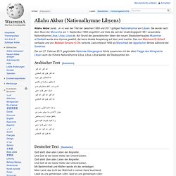 Allahu Akbar (Nationalhymne Libyens)
