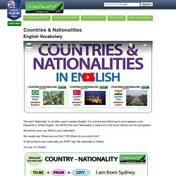 Countries, Nationalities and Languages English Vocabulary - Nacionalidades en inglés