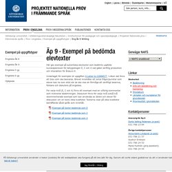 Eng åk 9 Writing - Nationella prov i främmande språk, Göteborgs universitet