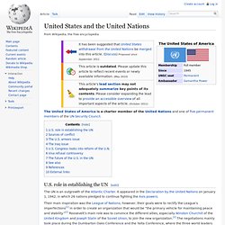 United States and the United Nations