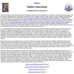 Analysis Of Native American Folktales In The