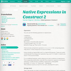 Native Expressions in Construct 2