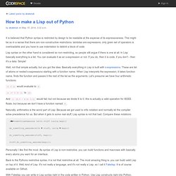 From native code to geometry - How to make a Lisp out of Python by akalenuk