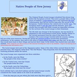 Native People of NJ - Lenni-Lenape