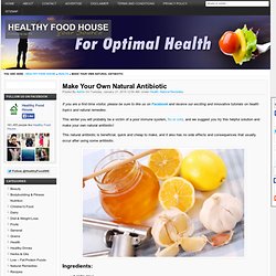 Make Your Own Natural AntibioticHealthy Food House