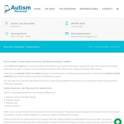 Find Natural Herbs for Autism