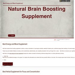 Natural Brain Boosting Supplement