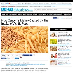 Natural News Blogs Cancer is Mainly Caused by The Intake of Acidic Food