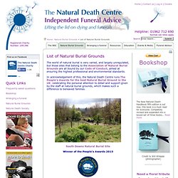 Natural Death Centre .org - List of Natural Burial Grounds